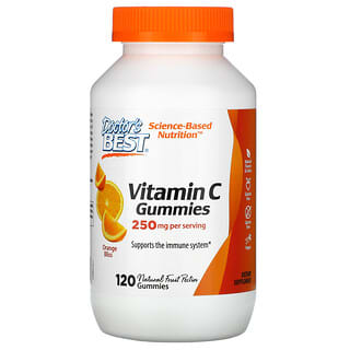 Doctor's Best, Gomitas de vitamina C, Orange Bliss, 125 mg, 120 gomitas