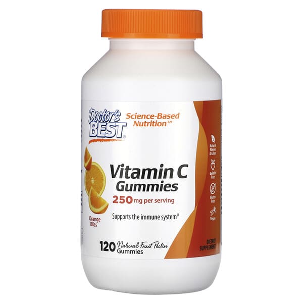 Doctor's Best, Vitamin C Gummies, Orange Bliss, 125 mg, 120 Gummies