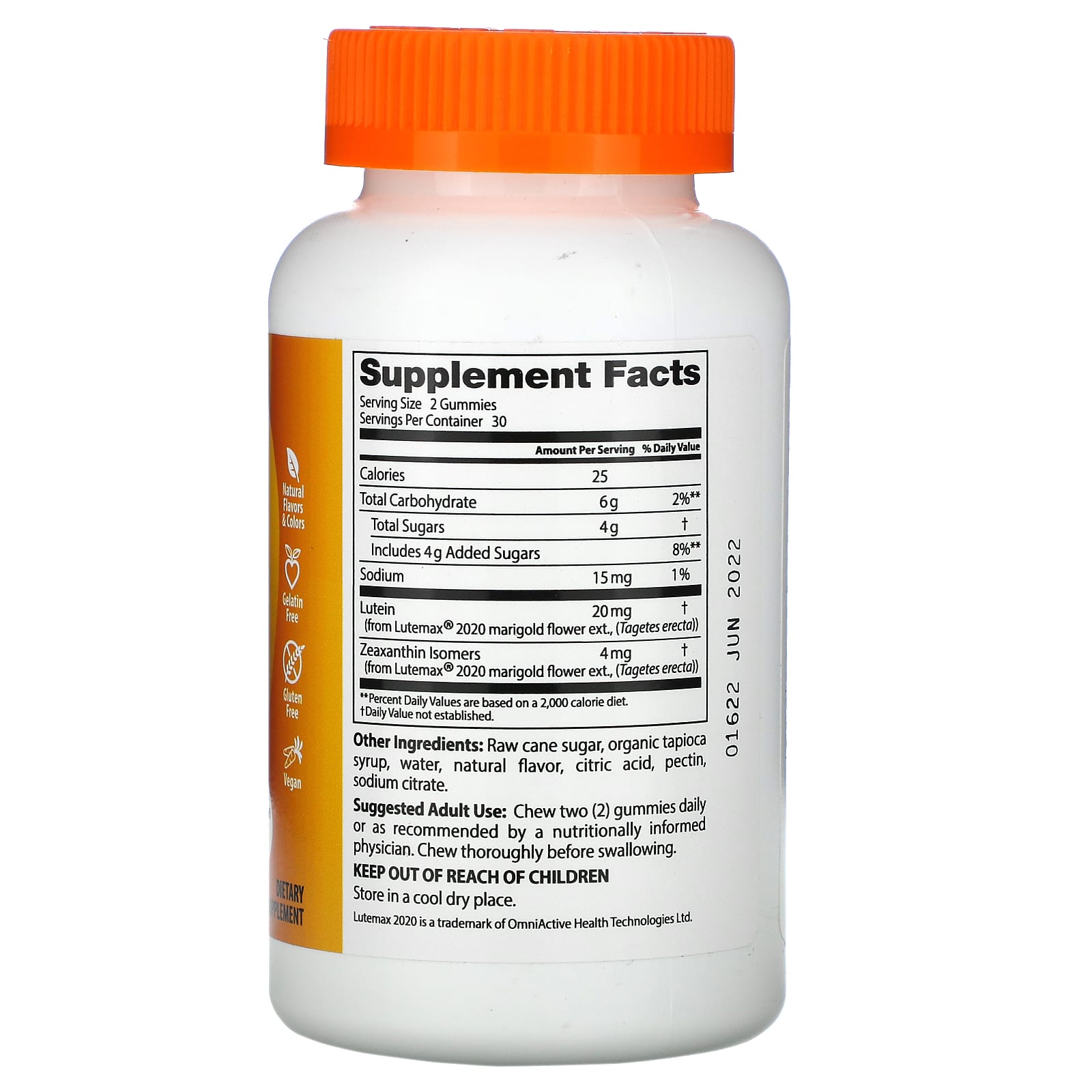 Doctor's Best, Lutein & Zeaxanthin Gummies, Mango Madness, 60 Gummies