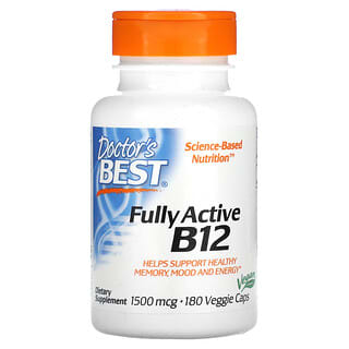 Doctor's Best, Fully Active B12, Vitamin B12, 1.500 mcg, 180 vegetarische Kapseln