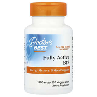 Doctor's Best, Fully Active B12, Vitamin B12, 1.500 mcg, 180 vegetarische Kapseln