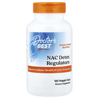 Doctor's Best, Reguladores desintoxicantes de NAC, 180 cápsulas vegetales