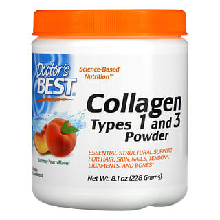 Doctor's Best, Collagen Types 1 and 3 Powder, Kollagenpulver, Typ 1 und 3, Pfirsich, 228 g (8,1 oz.)