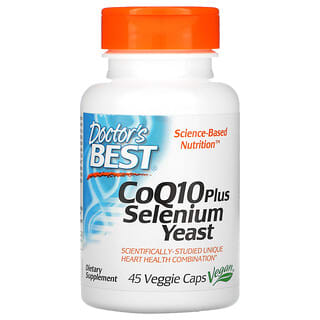 Doctor's Best, селеновые дрожжи с CoQ10, 45 растительных капсул