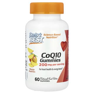 Doctor's Best, CoQ10 Gummies, Mango Madness, 200 mg, 60 Gummies (100 mg per Gummy)