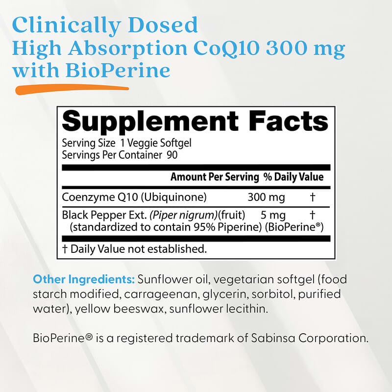 高吸収性CoQ10（コエンザイムQ10）、300mg、植物性ソフトジェル90粒