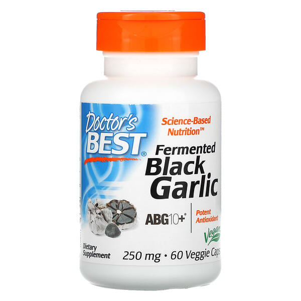 Doctor's Best, Fermented Black Garlic ABG10+, 250 mg, 60 Veggie Caps