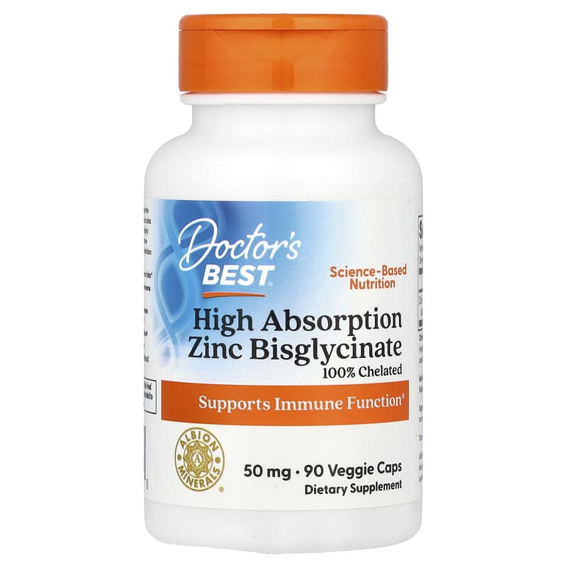 High Absorption Zinc Bisglycinate, 50 mg, 90 Veggie Caps