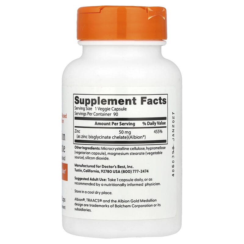 High Absorption Zinc Bisglycinate, 50 mg, 90 Veggie Caps