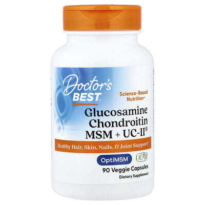 Doctor's Best, Glucosamine, Chondroitin, MSM + UCII®, 90 Veggie Capsules