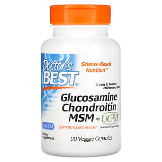 Doctor's Best, Glucosamine Chondroitin, MSM + UCII, 90 Veggie Capsule