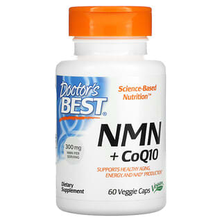 Doctor's Best, NMN + CoQ10, 150 mg, 60 Cápsulas Vegetais