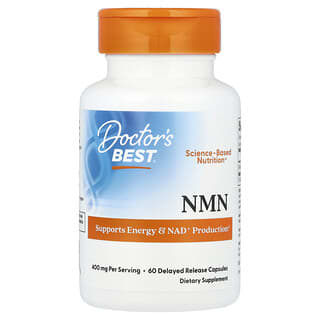 Doctor's Best, NMN, 400 mg, 60 Kapseln mit verzögerter Freisetzung (200 mg pro Kapsel)