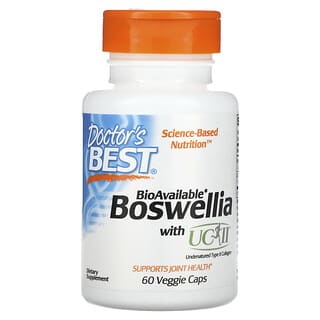 Doctor's Best, Boswellia con UC II, 60 cápsulas vegetales