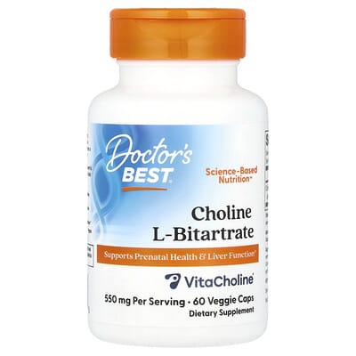 Doctor's Best, L-Choline Bitartrate, 550 mg, 60 Vegetarian Capsules (275 mg per capsule)