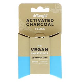 Dr. Tung's, Activated Charcoal Vegan Floss, Lemongrass, 30 yd (27 m)