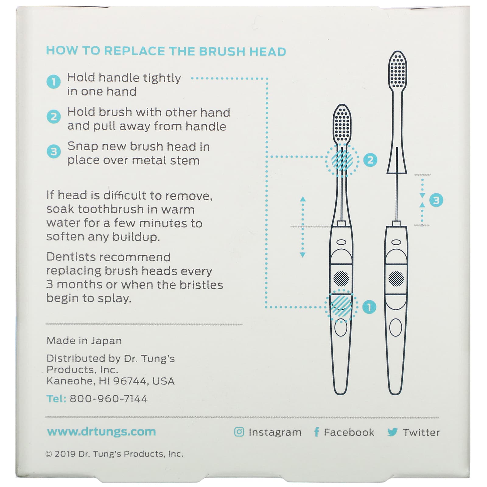 Dr. Tung's, Ionic Toothbrush, Replacement Brush Heads, Soft Bristles, 2