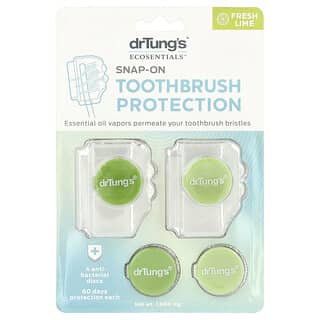 Dr. Tung's, Snap-On Toothbrush Protection, Fresh Lime, 4 Count