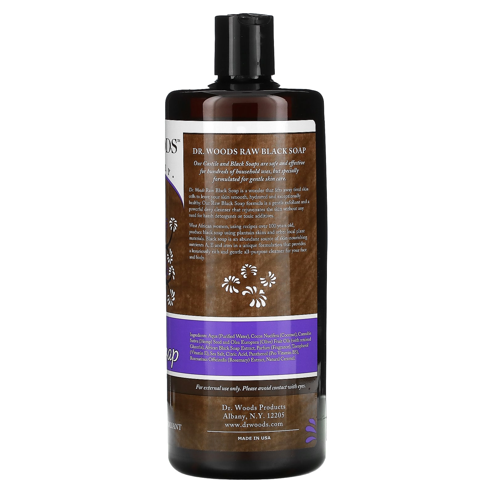 Dr. Woods, Raw Black Soap, Original, 32 fl oz (946 ml) Image 3