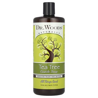 Dr. Woods, Jabón de Té de Árbol de Castilla con Manteca de Karité de Comercio Justo, 32 fl oz (946 ml)