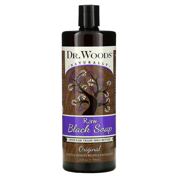 Dr. Woods, Raw Black Soap with Fair Trade Shea Butter, rohe schwarze Seife mit Fair Trade-Sheabutter, Original, 946 ml (32 fl. oz.)