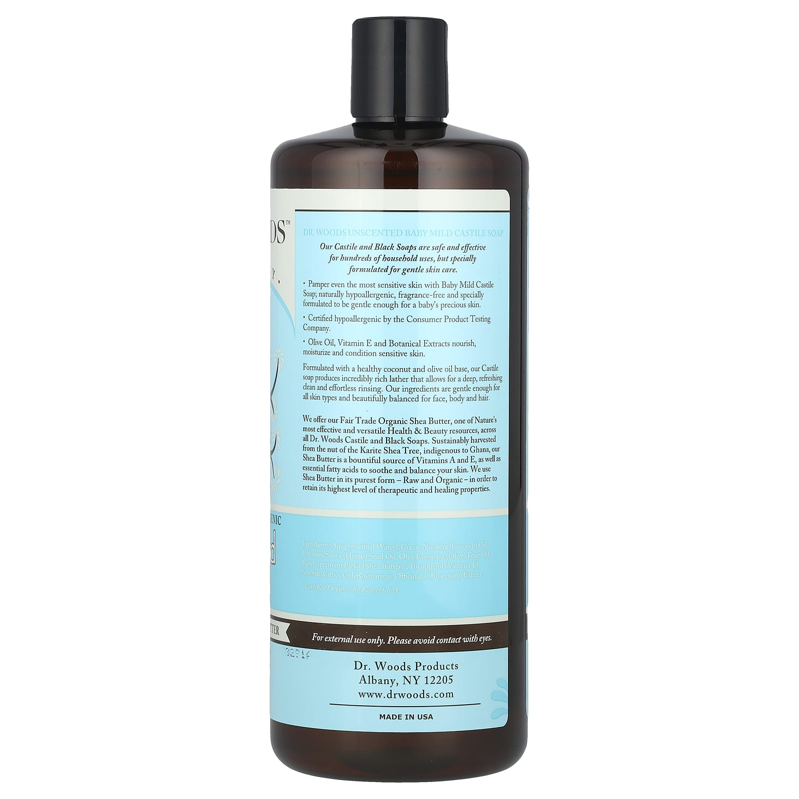 Dr. Woods, Baby Mild, Castile Soap with Fair Trade Shea Butter ...