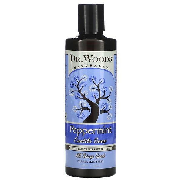 Dr. Woods, 薄荷橄欖香皂，含公平貿易乳木果油，8 液量盎司（236 毫升）