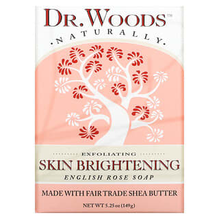 Dr. Woods, 英國玫瑰香皂，亮膚，5.25 盎司（149 克）