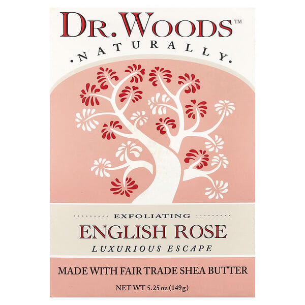 Dr. Woods, 잉글리쉬 로즈 비누, 피부 미백, 149 g(5.25 oz)