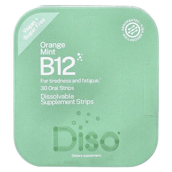 B12, Orange Mint, 30 Oral Strips