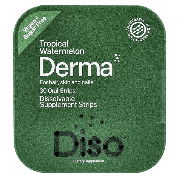Derma, Tropical Watermelon, 30 Oral Strips