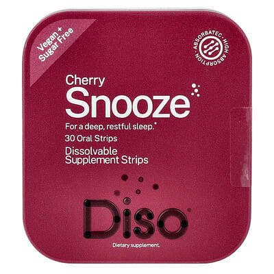 Diso, Snooze, Cherry Flavor, 30 Oral Masks