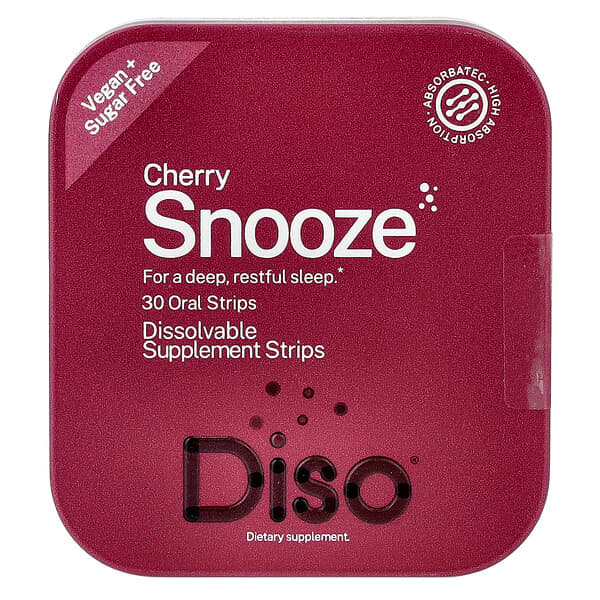Snooze, Cherry, 30 Oral Strips