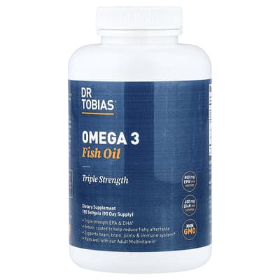 Dr. Tobias, Omega 3 Fish Oil, Triple Strength, 180 Softgels