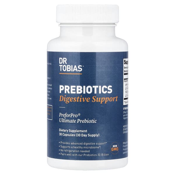 Dr. Tobias, Prebiotics, Digestive Support, 15 mg, 30 Capsules — product photo 1