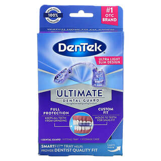 DenTek, Ultimate Dental Guard, Diseño ultraligero / delgado, 1 protector + 1 estuche de almacenamiento + 1 bandeja SmartFit