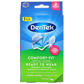 DenTek, Protector dental Comfort-Fit, 2 protectores dentales + 1 estuche de almacenamiento
