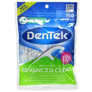 DenTek‏, عصارة خيط تنظيف الأسنان المتطورة ، غسول فم ، 150 خيط تنظيف