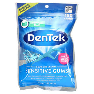 DenTek, تنظيف مريح للثة ، عصارة خيط تنظيف الأسنان ، غسول فم ، 150 خيط تنظيف