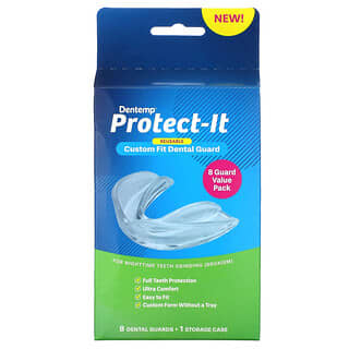 Dentemp, Protect-It, Protection dentaire personnalisée et réutilisable, 8 protections dentaires + 1 étui de rangement