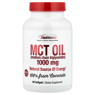 DietWorks, Aceite de MCT, 1000 mg, 90 cápsulas blandas