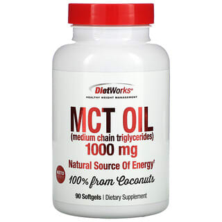 DietWorks, Aceite de MCT, 1000 mg, 90 cápsulas blandas