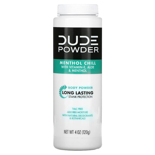 Dude Products, Powder, Body Powder, Menthol Chill, 4 oz  (120 g) (Discontinued Item) 