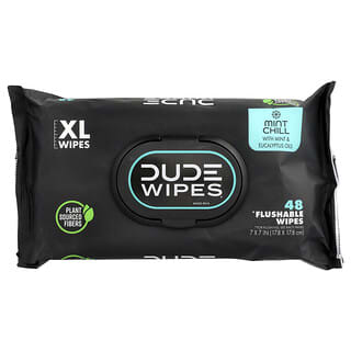 Dude Products, 可衝洗溼巾，薄荷清涼，48 片溼巾