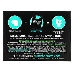 Dude Products, Wipes, On The-Go, смываемые салфетки, с мятой, 30 салфеток в индивидуальной упаковке (5,7 x 7,8 дюйма) каждая (Товар снят с продажи) 