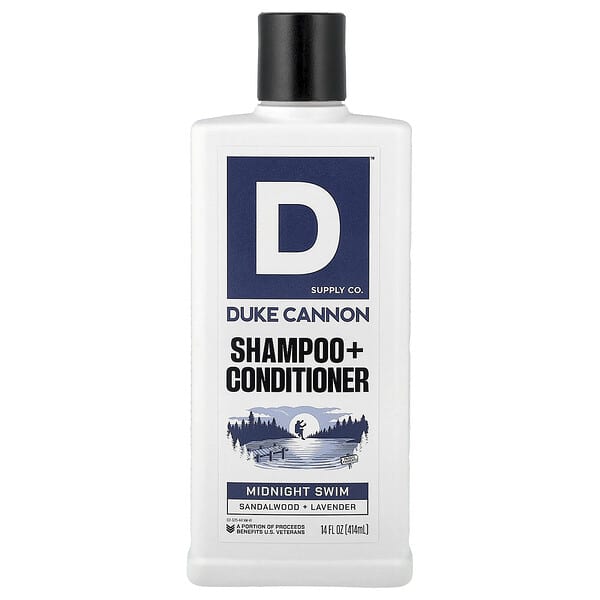 Duke Cannon Supply Co., 샴푸 + 컨디셔너, 미드나이트 스임, 414ml(14fl oz)