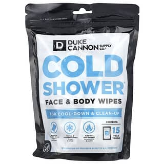 Duke Cannon Supply Co., Cold Shower®, Face & Body Wipes, 15 Field Towels