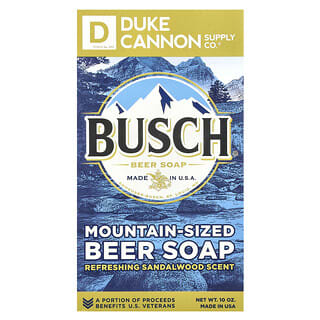 Duke Cannon Supply Co., Busch® Mountain-Sized Beer Bar Soap, Refreshing Sandalwood, 1 Bar, 10 oz