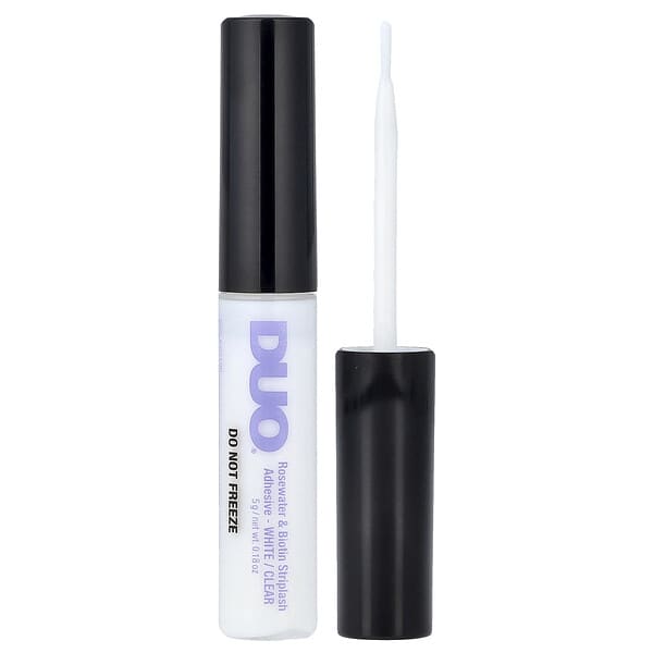 DUO, 로즈워터 앤 비오틴 스트립래시 접착제, 화이트/투명, 5g(0.18oz)