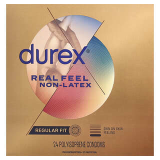 Durex, Real Feel Non-Latex, Regular Fit, 24 Polyisoprene Condoms